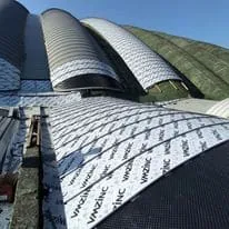 detalle del tejado del palacio de deportes de Oviedo